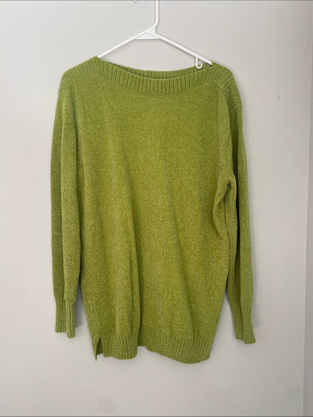 Belle by Kim Gravel Off-the-Shoulder Sweater in Lime Green